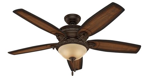 Hunter 54 Claymore Brushed Cocoa Ceiling Fan With Light Kit And Pull