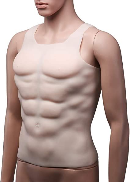 Jiesenjx Fake Chest Muscle Props Eight Abdominal Muscles Silicone Muscle Form Fake Muscle Chest