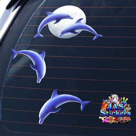 Moon Dolphin Animal Car Decal Large Vinyl Sticker Pack For Etsy