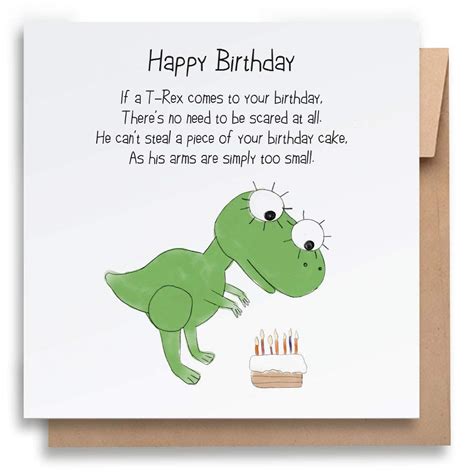 Buy If A T Rex Comes Childrens Birthday Card With Envelope Kids