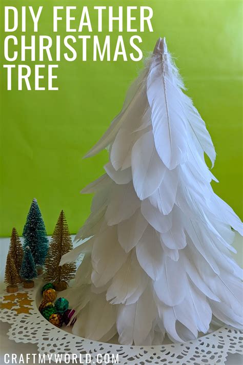 Diy Feather Christmas Tree Cone Craft My World