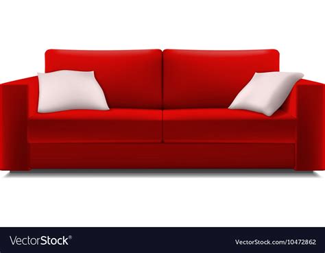 red sofa with white pillows royalty free vector image