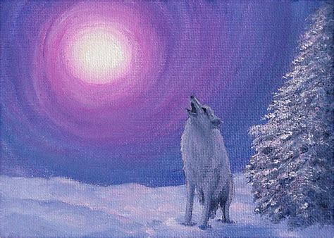 Winter Wolf Song An Original Painting By North Carolina Artist Fran