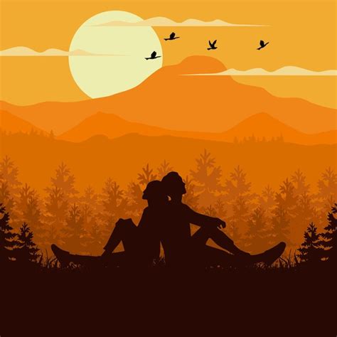Premium Vector Vector Silhouette Of A Valentines Day Couple