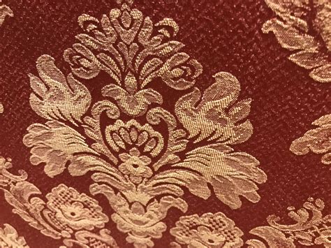 New Sale Designer Brocade Jacquard Fabric Floral Upholstery Red