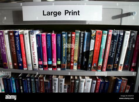Large Print Books In A Public Library Hi Res Stock Photography And