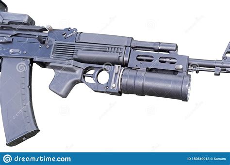 Modern Assault Rifle With Underbarrel Grenade Launcher Stock Image