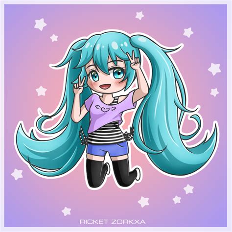 casual chibi miku by me commissions are open r vocaloid