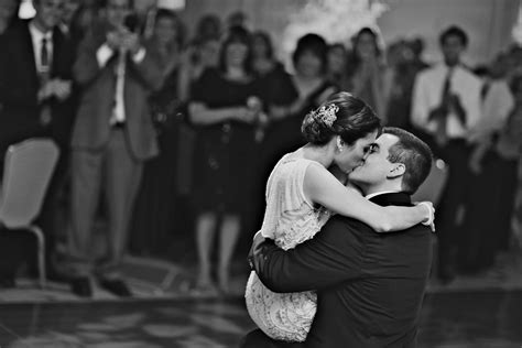 Bride And Groom Kiss At Reception