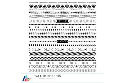 Tattoo Borders Graphic By Miss Tiina Creative Fabrica