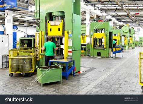 Metal Production Heavy Machines And Factory Interior Stock Photo