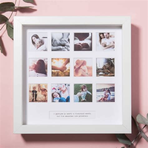 A White Framed Photo With Multiple Photos On It