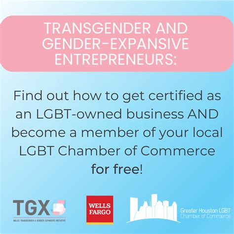 transgender and gender expansive tgx pitch program greater houston lgbtq chamber of commerce