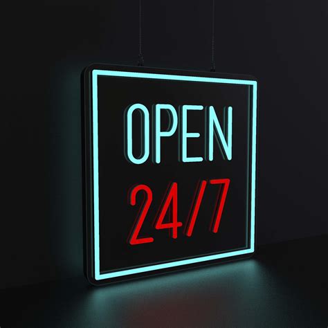 Open 247 Lightbox Hineon Custom Neon Sign