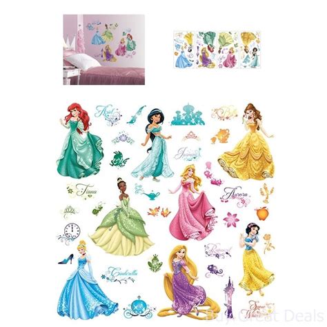 Disney Princess Wall Stickers Royal Debut Peel And Stick Decals Pink