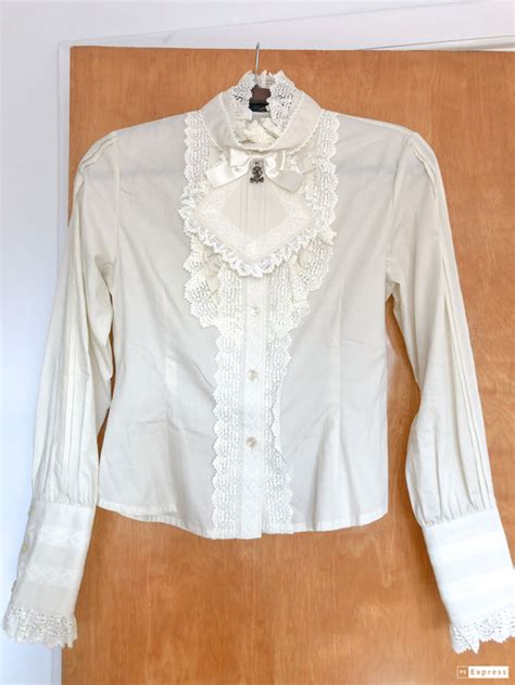 Aatp Pin Tucked Sleeve Blouse Ivory Nwot Tops Lace Market Lolita