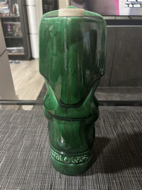 Vintage Vtg Kahlua Tiki Jade Green Glazed Ceramic Decanter Bottle Ebay