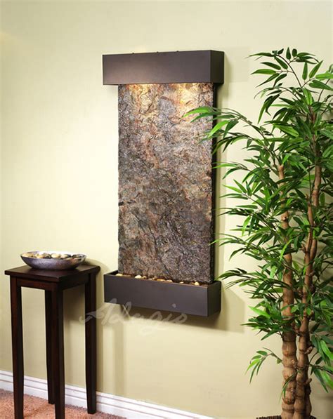 Slate Wall Mounted Water Features The Whispering Creek With Green
