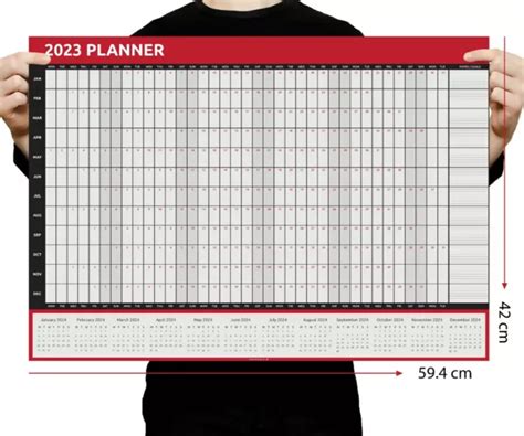 2023 Wall Planner A3 Size Year Calendar Organiser Runs Jan To Dec