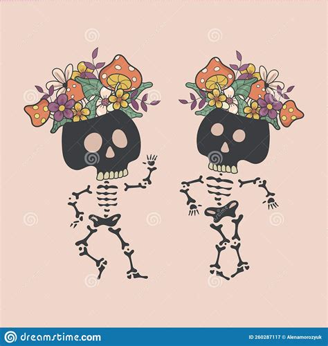Skeleton In Love Vector Human Skull Lovers Romantic Skeleton Couples