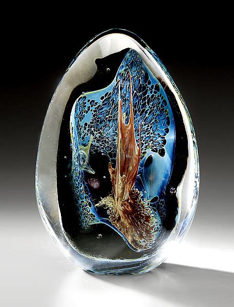 Oval Grotto Paperweight By Robert Burch Art Glass Paperweight Artful Home Art Glass
