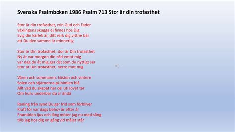 Psalm 713 Stor är Din Trofasthetpsalmer Och Sånger 636 Youtube