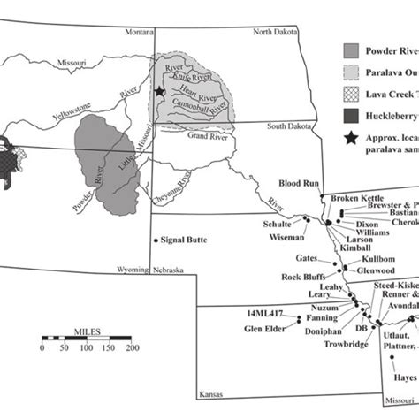 Map Of The Missouri River Basin Showing Possible Source Areas Of