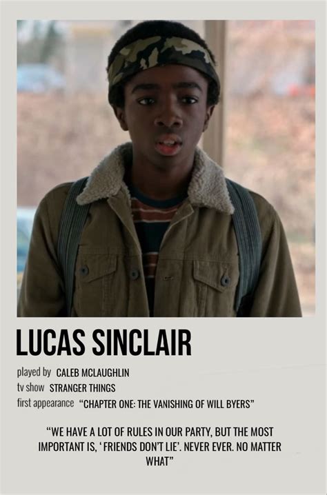 Minimal Polaroid Character Poster For Lucas Sinclair From Stranger