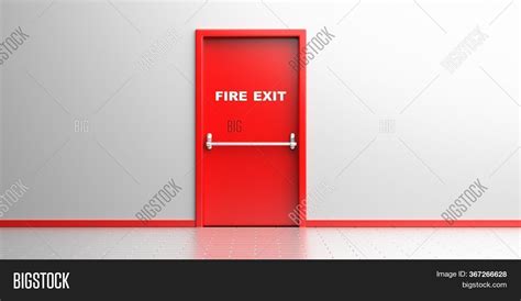 Fire Exit Sign On Red Image And Photo Free Trial Bigstock