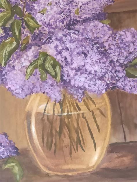 Lilac Original Oil Painting On Canvas Oil X Cm Wall Art Etsy