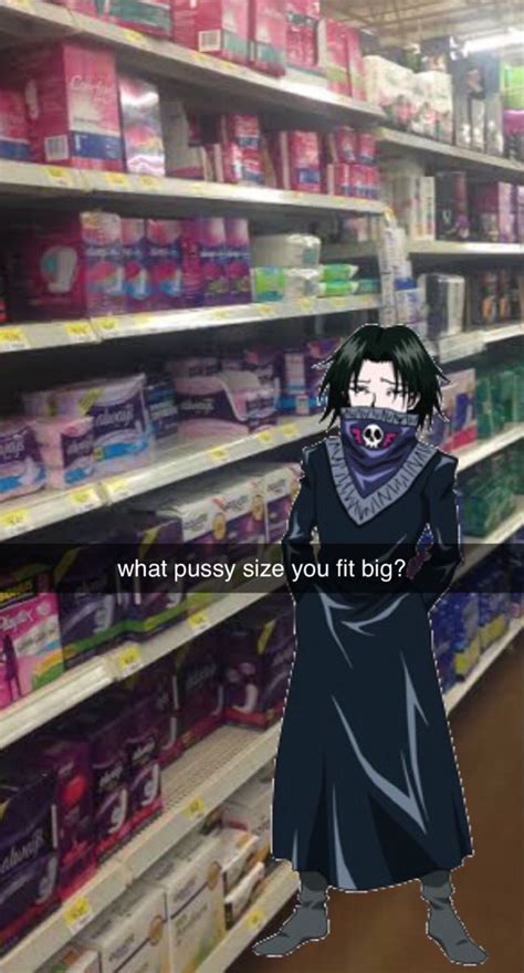 Feitan Buying You Pads Anime Snapchat Anime Jokes Anime Memes