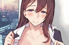 bra anime hentai shirt open through office skirt nipples dress jacket gelbooru lady breasts respond relationships pool edit favorite suit