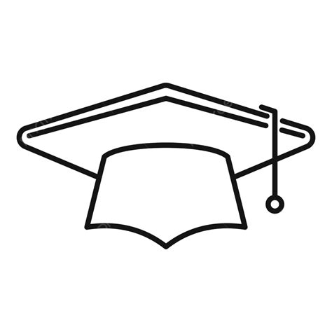 Vector De Contorno De Icono De Sombrero De Graduación De Academia Png