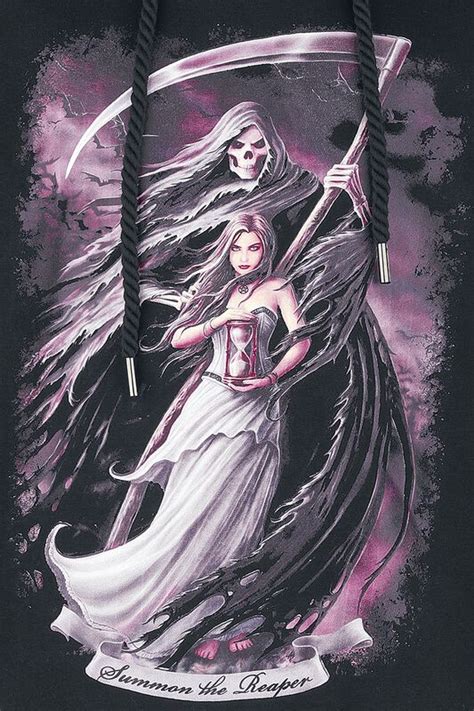 Gothicana X Anne Stokes Hooded Dress With Grim Reaper Gothicana By