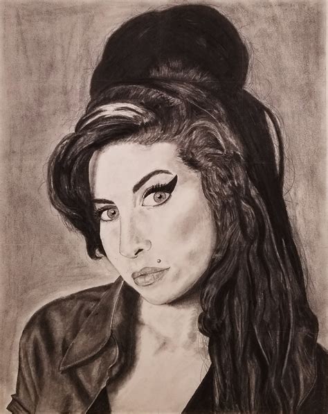 Amy Winehouse Charcoal Medium On Behance