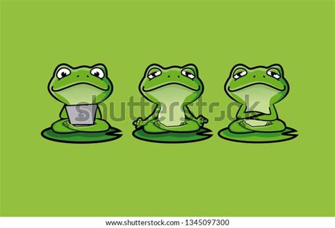Cute Zen Frog Character Mascot Yoga Stock Vector Royalty Free