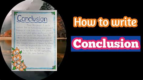 💄 How To Write Conclusion In Project How To Write A Conclusion For A