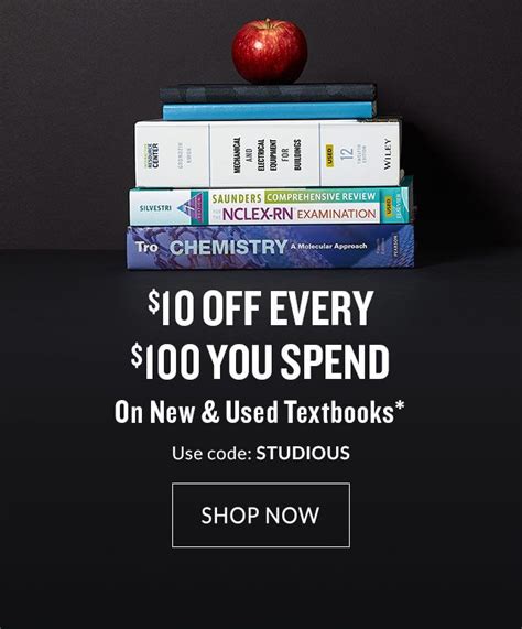 10 Off Every 100 Spent On New And Used Textbooks Save On Books For All