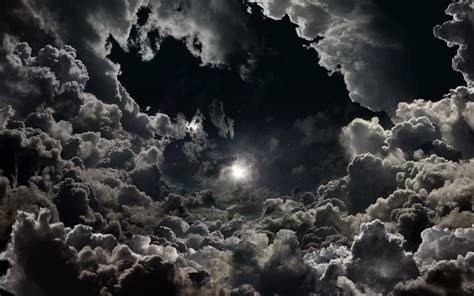 Moonlight Stars Night Clouds Sky Hd Wallpaper Nature And