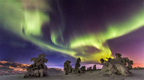 Northern Lights Aurora Borealis In Lapland Finland Time Lapse