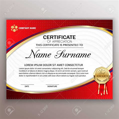 Beautiful Certificate Template Design With Best Award Symbol With
