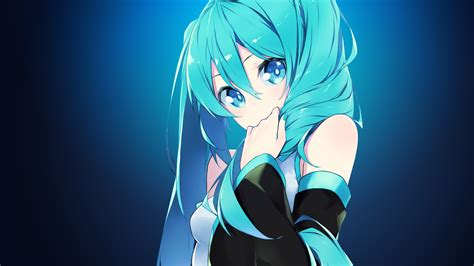 Wallpaper Illustration Anime Girls Blue Vocaloid Hatsune Miku