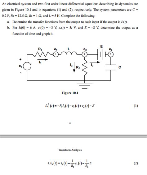 An Electrical System And Two First Order Linear