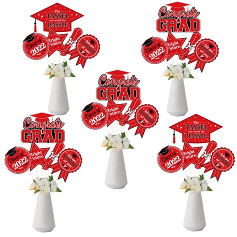 24 Pieces 2022 Graduation Party Centerpiece Sticks 2022 Graduation Decorations Congrats Grad