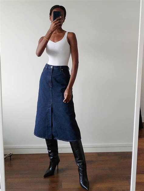 6 Ways To Wear Skirts With Boots Who What Wear Uk