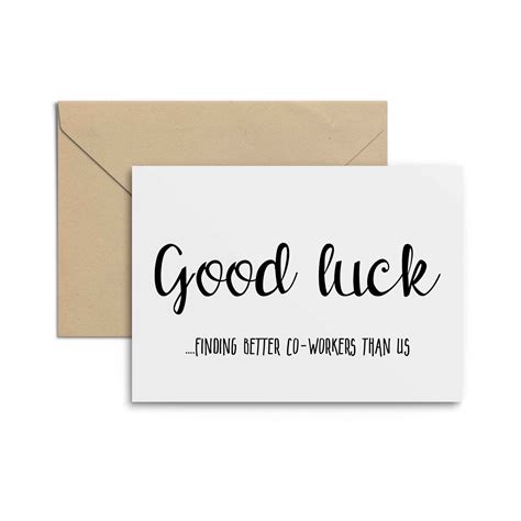 Co Worker Farewell Card Work Good Bye Card Good Luck Etsy India