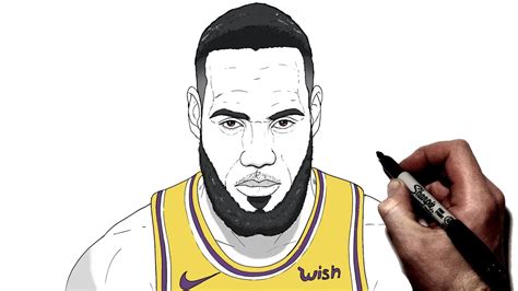 How To Draw LeBron James | Step By Step | NBA - YouTube