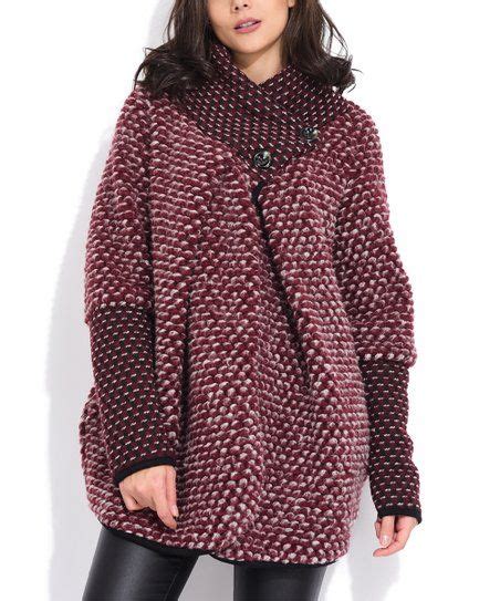 Maille Girl Red Textured Wool Blend Swing Coat Women Zulily Coats