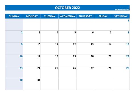 Free Printable October 2022 Calendars Wiki Calendar October 2022