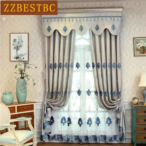 High Quality European Embroidered Villa French Window Blackout Curtains